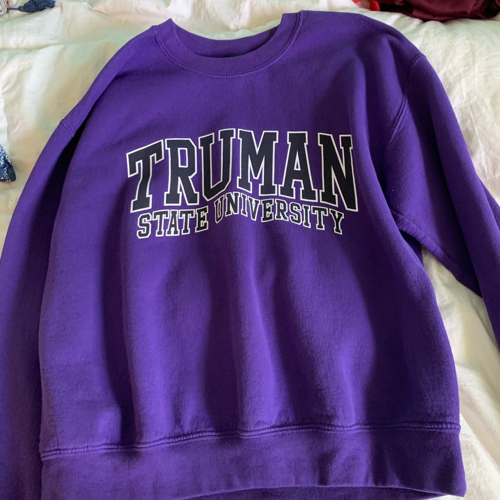 purple crew neck